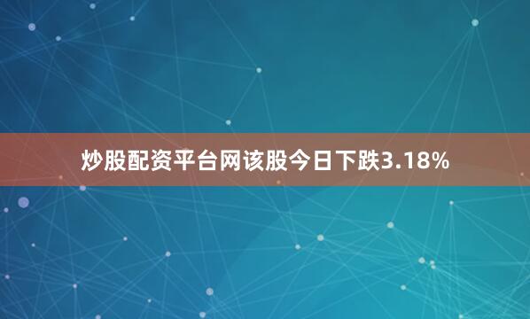 炒股配资平台网该股今日下跌3.18%