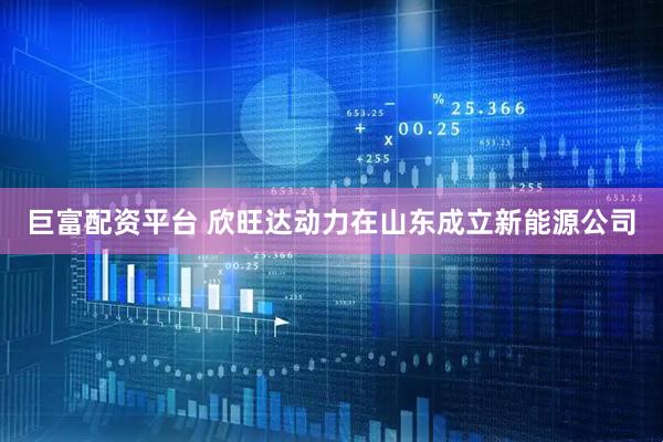 巨富配资平台 欣旺达动力在山东成立新能源公司